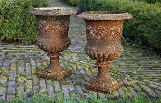 A PAIR OF CAST IRON PLANTERS PROBABLY FRENCH, LATE 19TH CENTURY