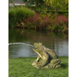 AN ITALIAN SCULPTED LIMESTONE MODEL OF A FROG, SECOND HALF 20TH CENTURY