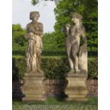 TWO SIMILAR SCULPTED LIMESTONE MODELS REPRESENTING VENUS, EACH FIRST QUARTER 20TH CENTURY