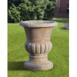 A LARGE CARVED VERONA MARBLE PLANTER WITH A LOBBED LOWER PORTION, 20TH CENTURY