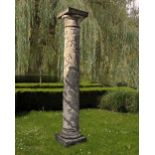 A CARVED LIMESTONE COLUMN, EARLY 20TH CENTURY