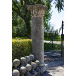 A CARVED LIMESTONE COLUMN, 19TH CENTURY