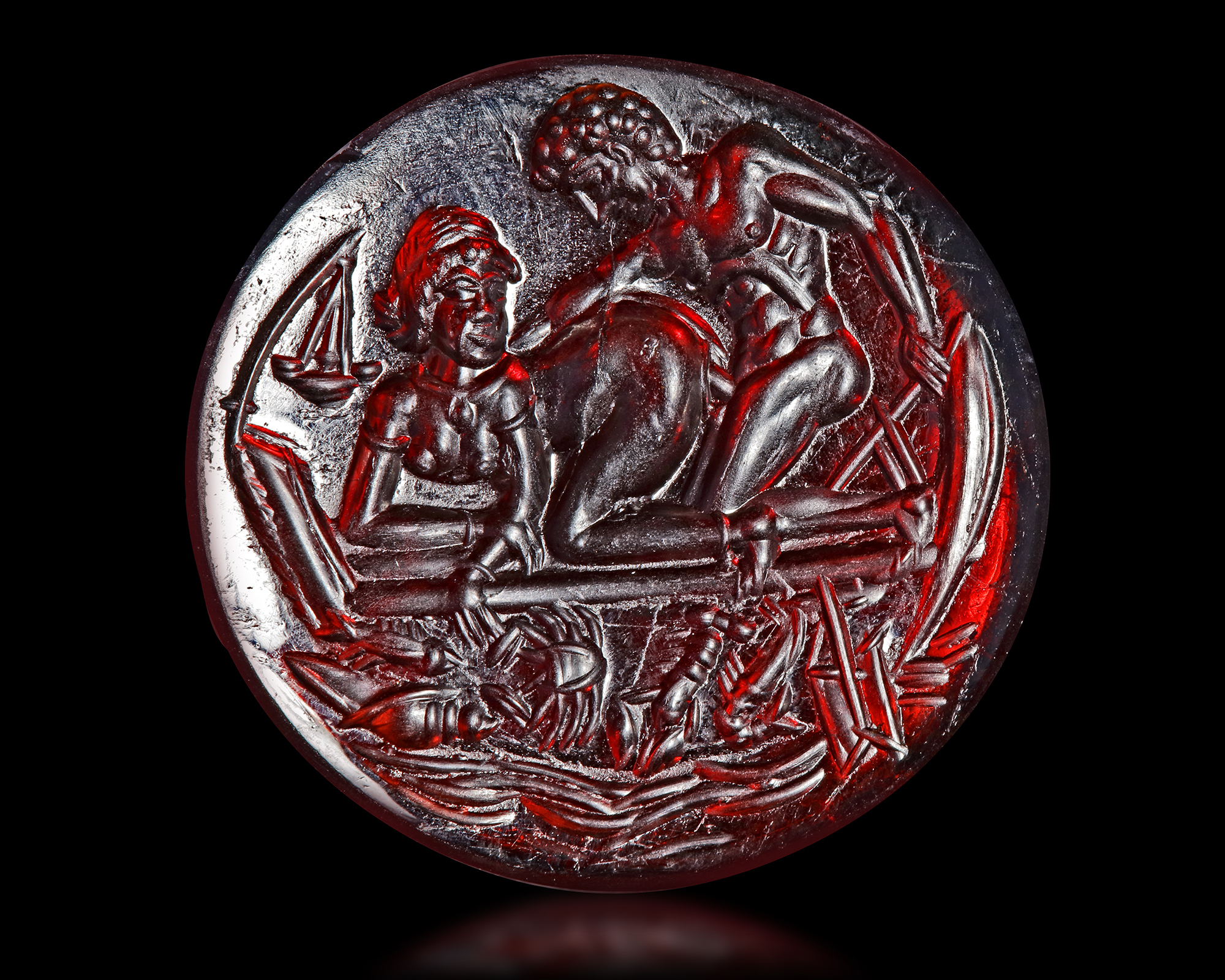 AN EROTIC GARNET INTAGLIO, 17TH-18TH CENTURY AD - Image 4 of 4