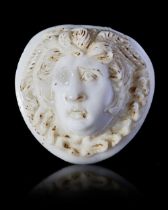 A LARGE WHITE ROMAN AGATE CAMEO WITH THE HEAD OF MEDUSA, 2ND-3RD CENTURY AD