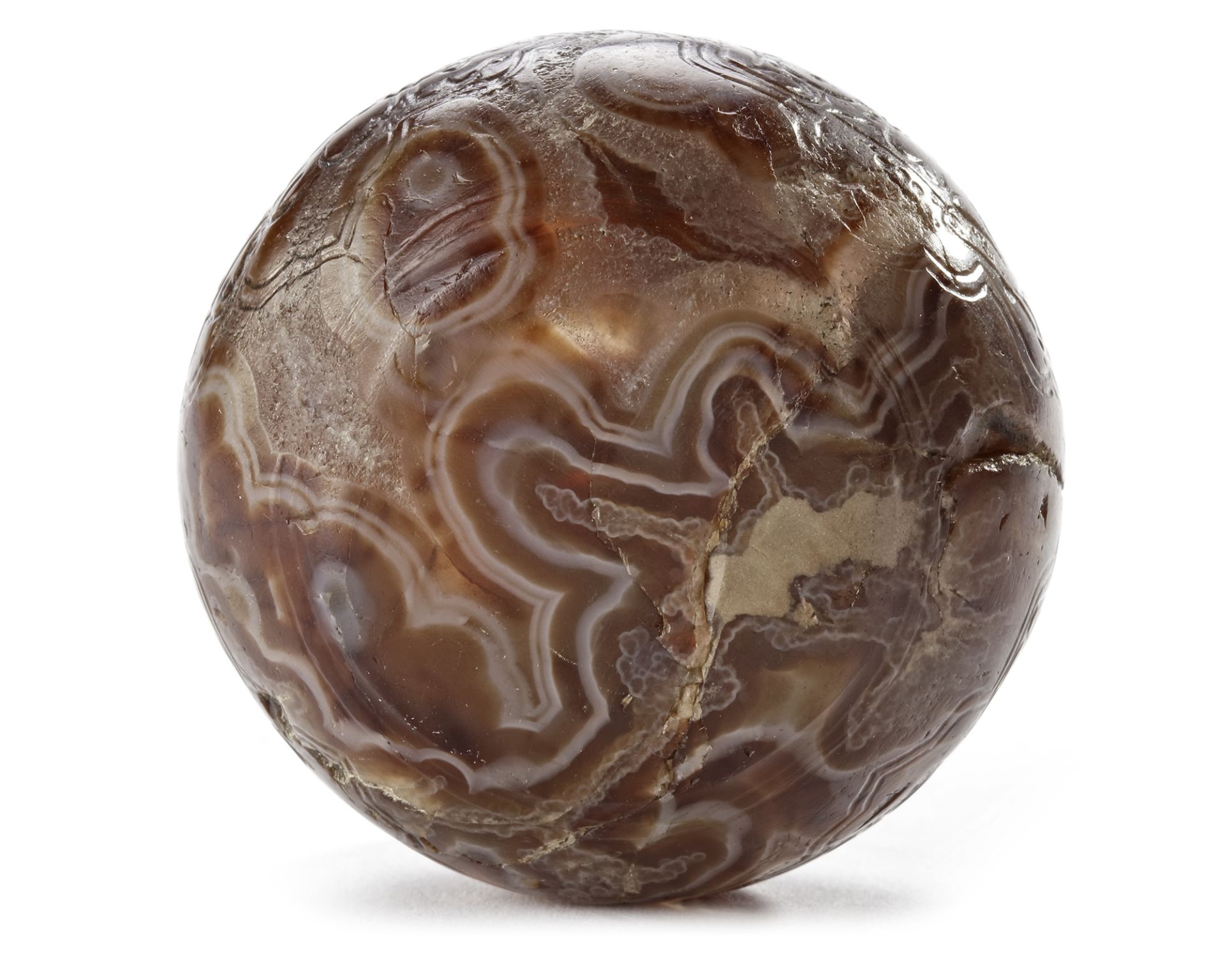 A CARVED AGATE INKWELL, PERSIA - Image 10 of 10