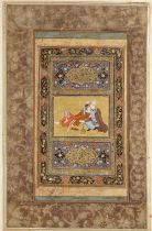 AN EMBRACING COUPLE, PERSIA, SAFAVID, 17TH CENTURY