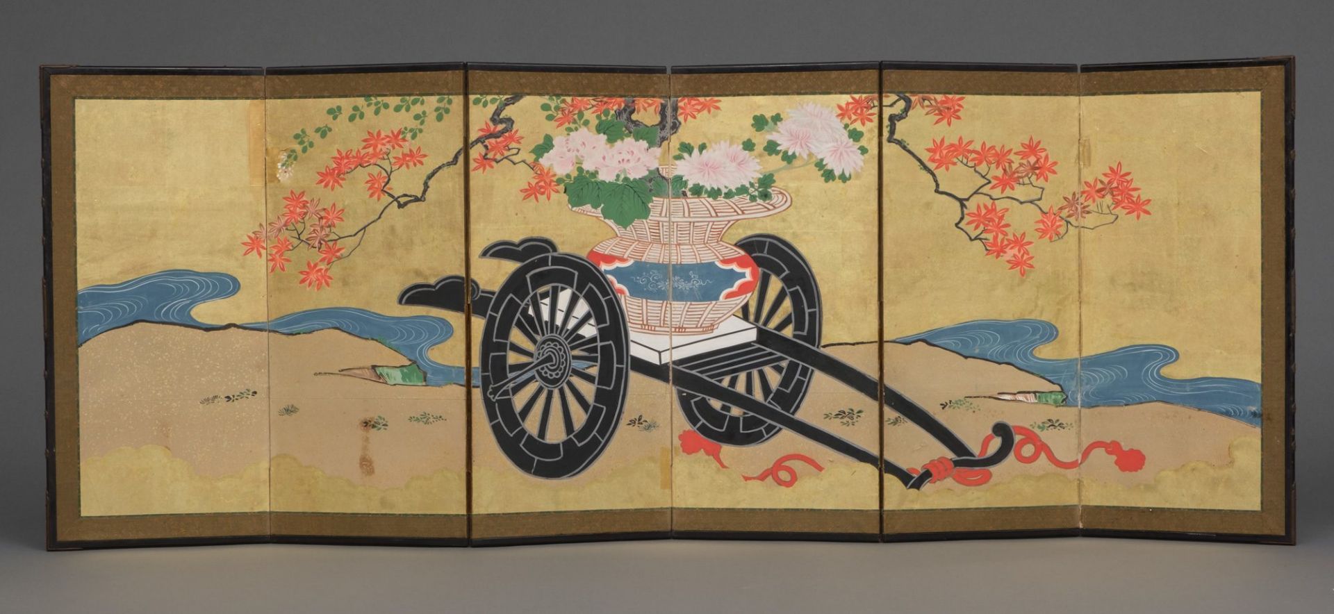 A PAIR OF JAPANESE HINAGATA BYÔBU (DOLL FESTIVAL FOLDING SCREENS), 1820 - Bild 4 aus 19