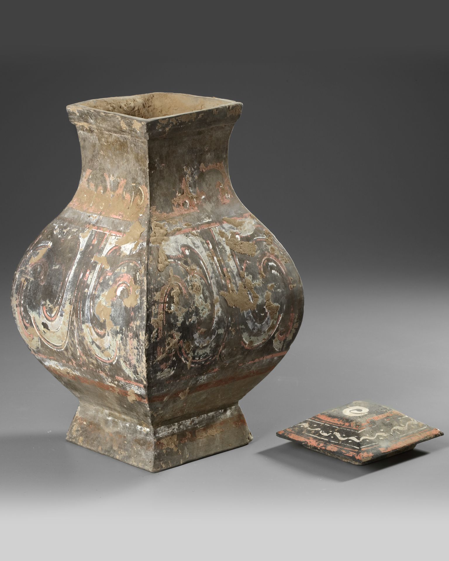 A PAIR OF CHINESE POTTERY 'FANG HU' VASES, HAN DYNASTY (206 BC-220 AD) - Image 7 of 15