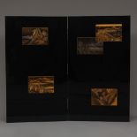 A JAPANESE LACQUERED 2-PANEL SCREEN BY MITSUO TAKANA, HEISEI PERIOD (1989-2019)