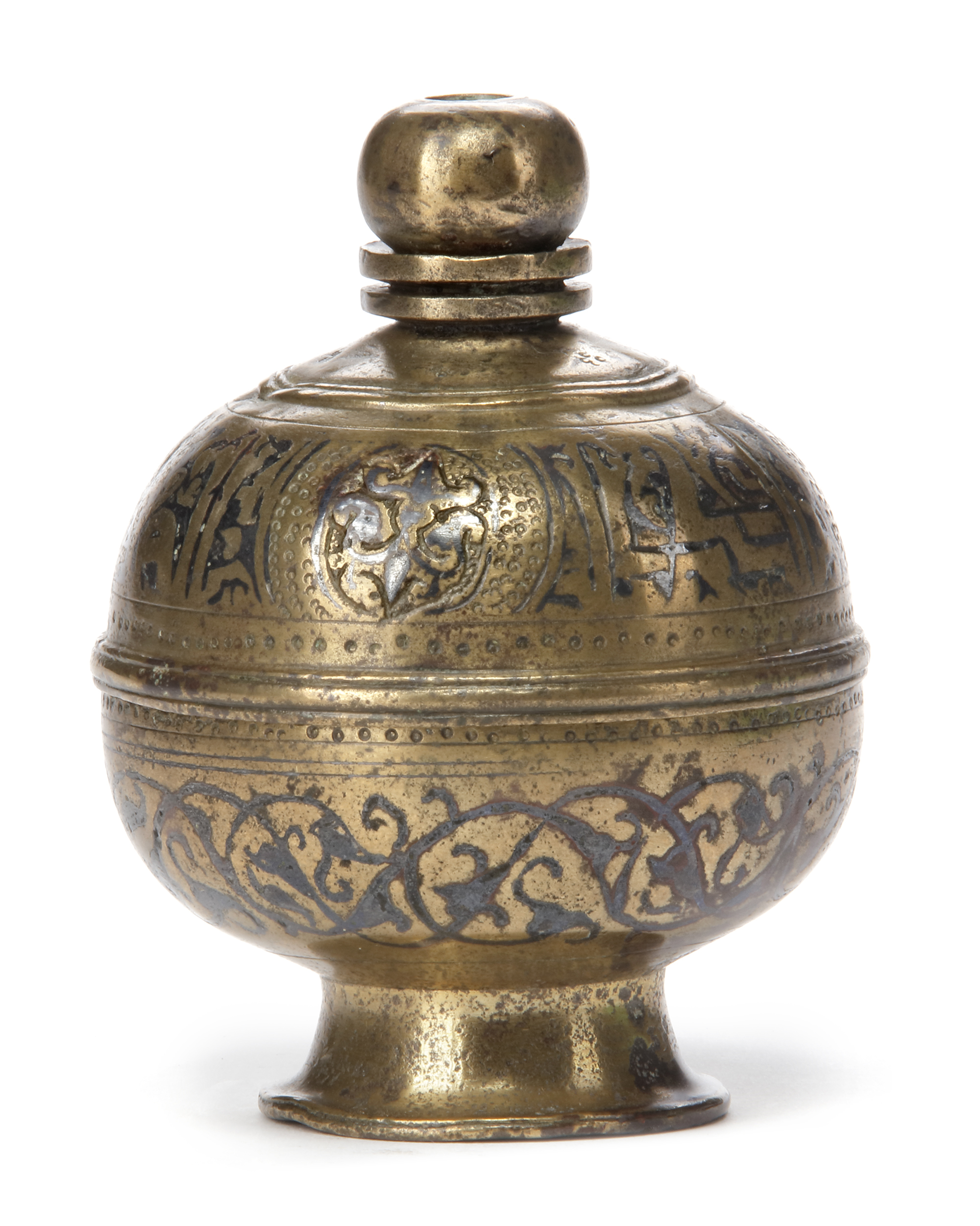 A NIELLOED CAST BRONZE INCENSE BURNER, KHURASAN, PERSIA, 11TH-12TH CENTURY - Image 2 of 8