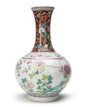 A CHINESE FAMILLE ROSE BOTTLE VASE, 20TH CENTURY