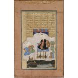 KAY KAVUS, AN ILLUMINATED TEXT LEAF FROM A SHAHNAMEH, PERSIA SAFAVID, 17TH CENTURY