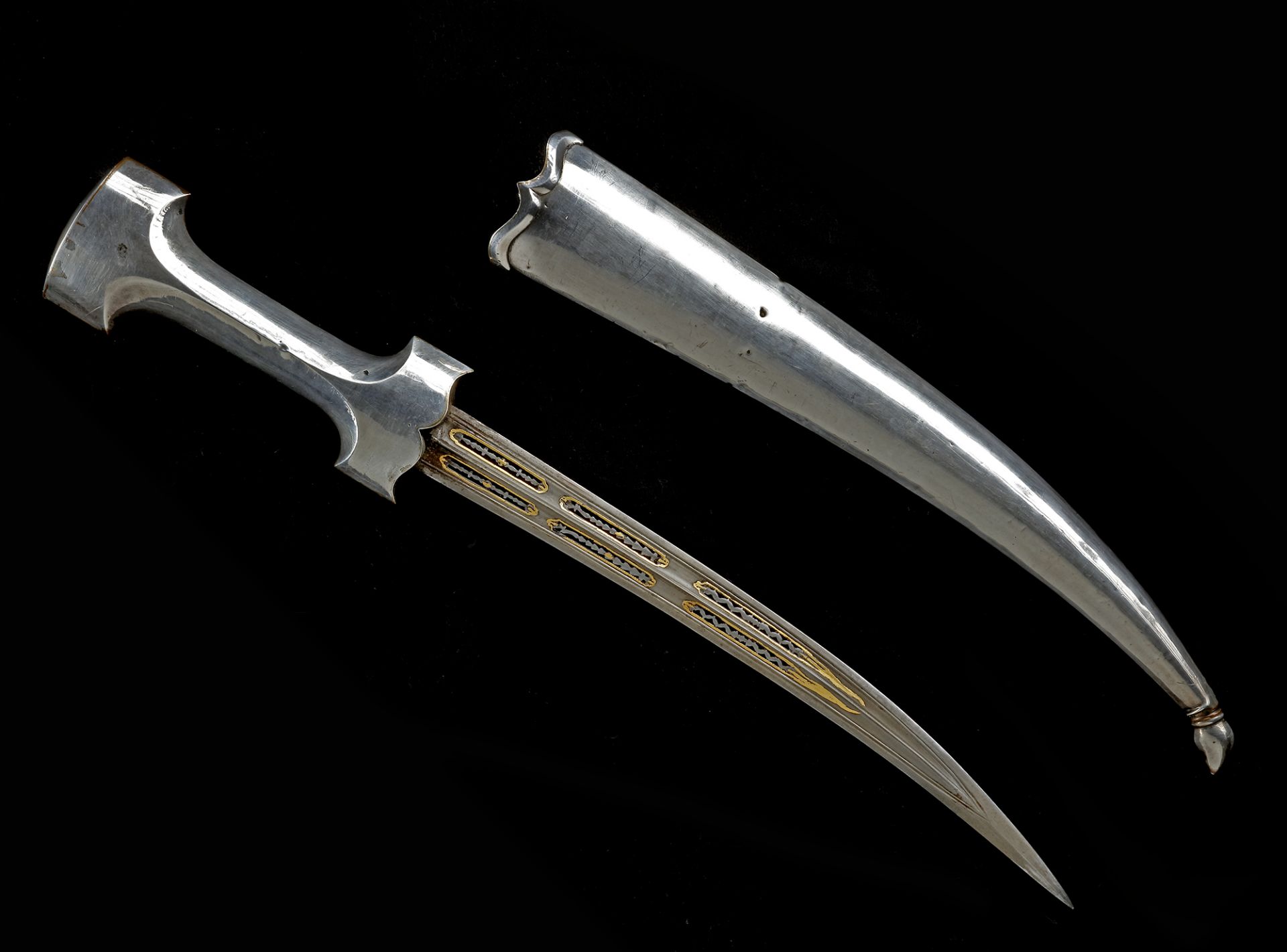 AN OTTOMAN SILVER DAGGER, (HANCER) TURKEY, 19TH CENTURY - Bild 5 aus 8