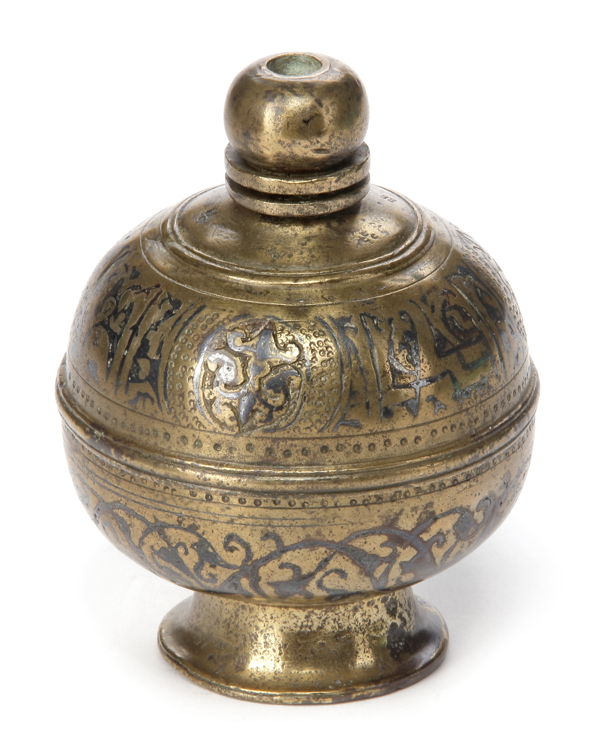 A NIELLOED CAST BRONZE INCENSE BURNER, KHURASAN, PERSIA, 11TH-12TH CENTURY - Image 4 of 8