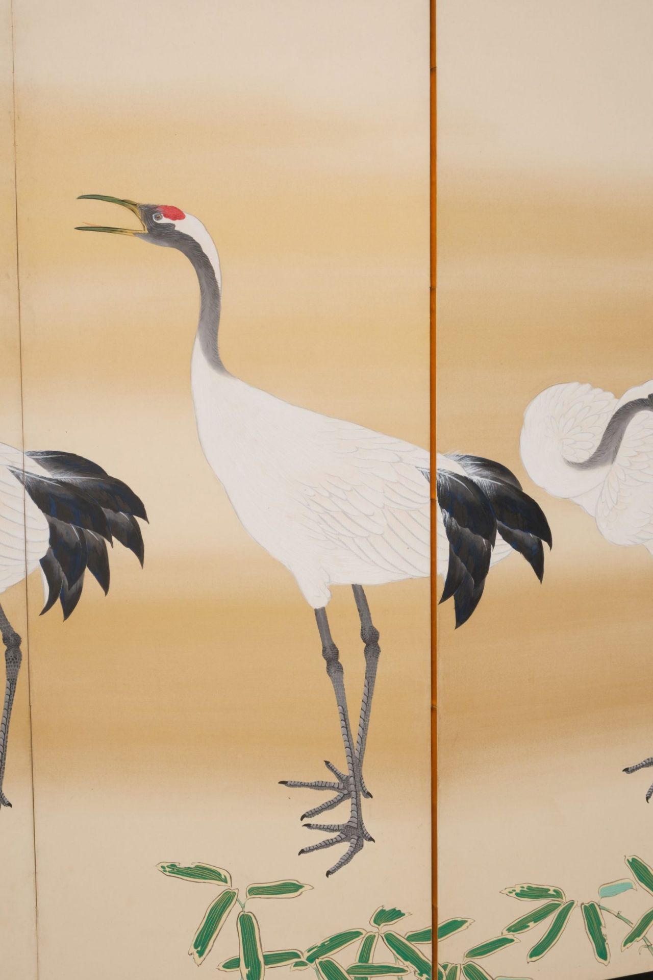 A JAPANESE MID-SIZE 6-PANEL RINPA STYLE BYÔBU (FOLDING SCREEN) WITH CRANES, FIRST HALF 20TH CENTURY - Image 6 of 13