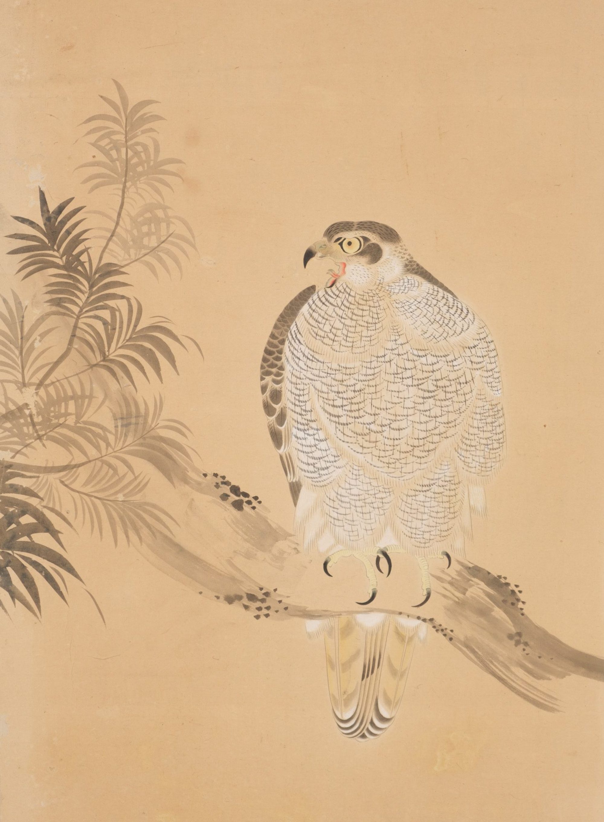 A LARGE JAPANESE SIX-PANEL SCREEN WITH HAWKS, FIRST HALF 19TH CENTURY (LATE EDO PERIOD) - Image 10 of 15