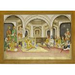 DURBAR OF BHARPUR SINGH, RAJAH OF NABHA (R. 1847-63), ENTHRONED WITH ATTENDANTS AFTER THE UMBALLA DU