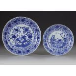 TWO CHINESE BLUE AND WHITE DISHES, KANGXI PERIOD (1662-1722)