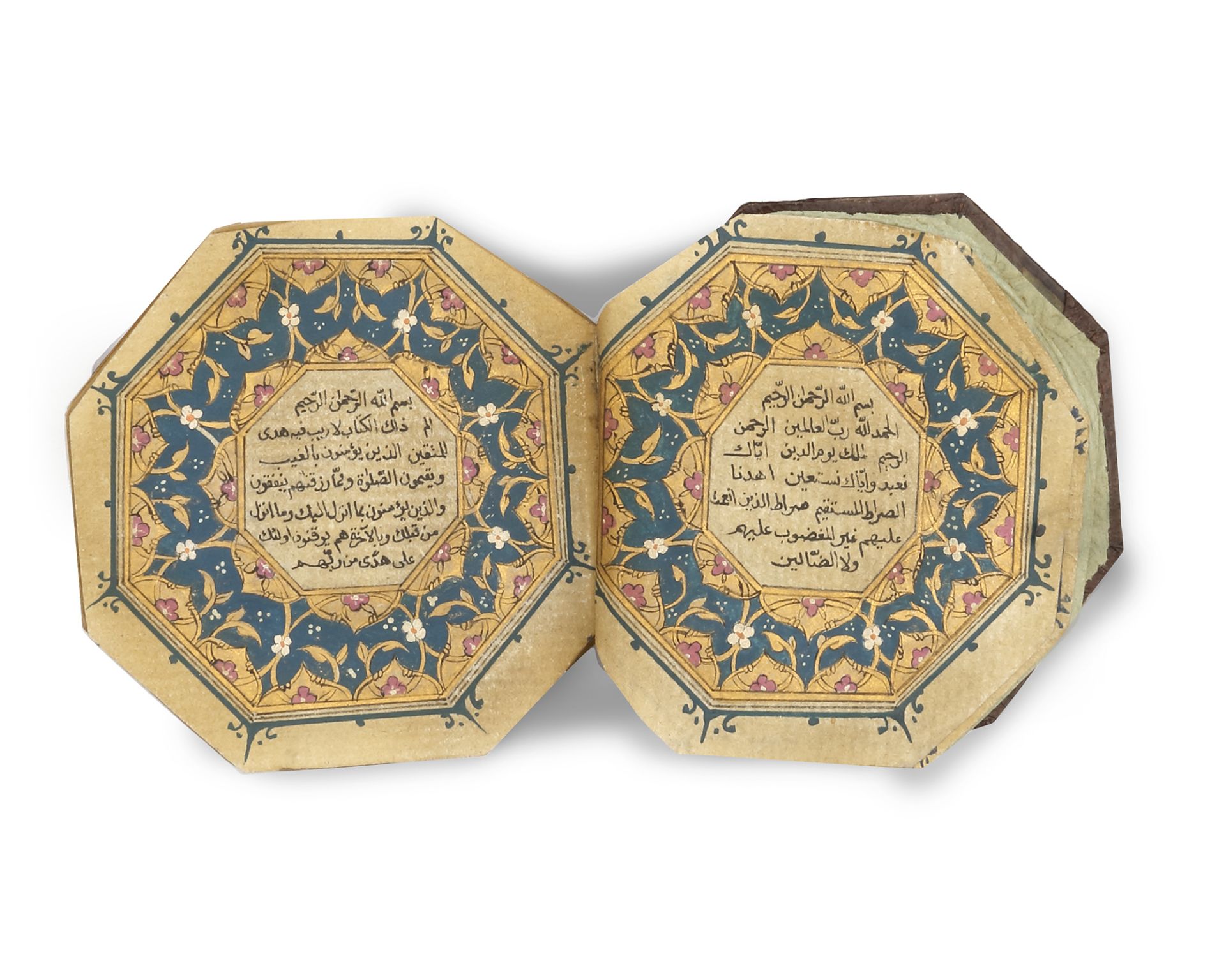 AN ILLUMINATED MINIATURE OCTAGONAL QURAN WRITTEN BY MUHAMMED AL-KHALAWI, TURKEY DATED 1213 AH/1798 A