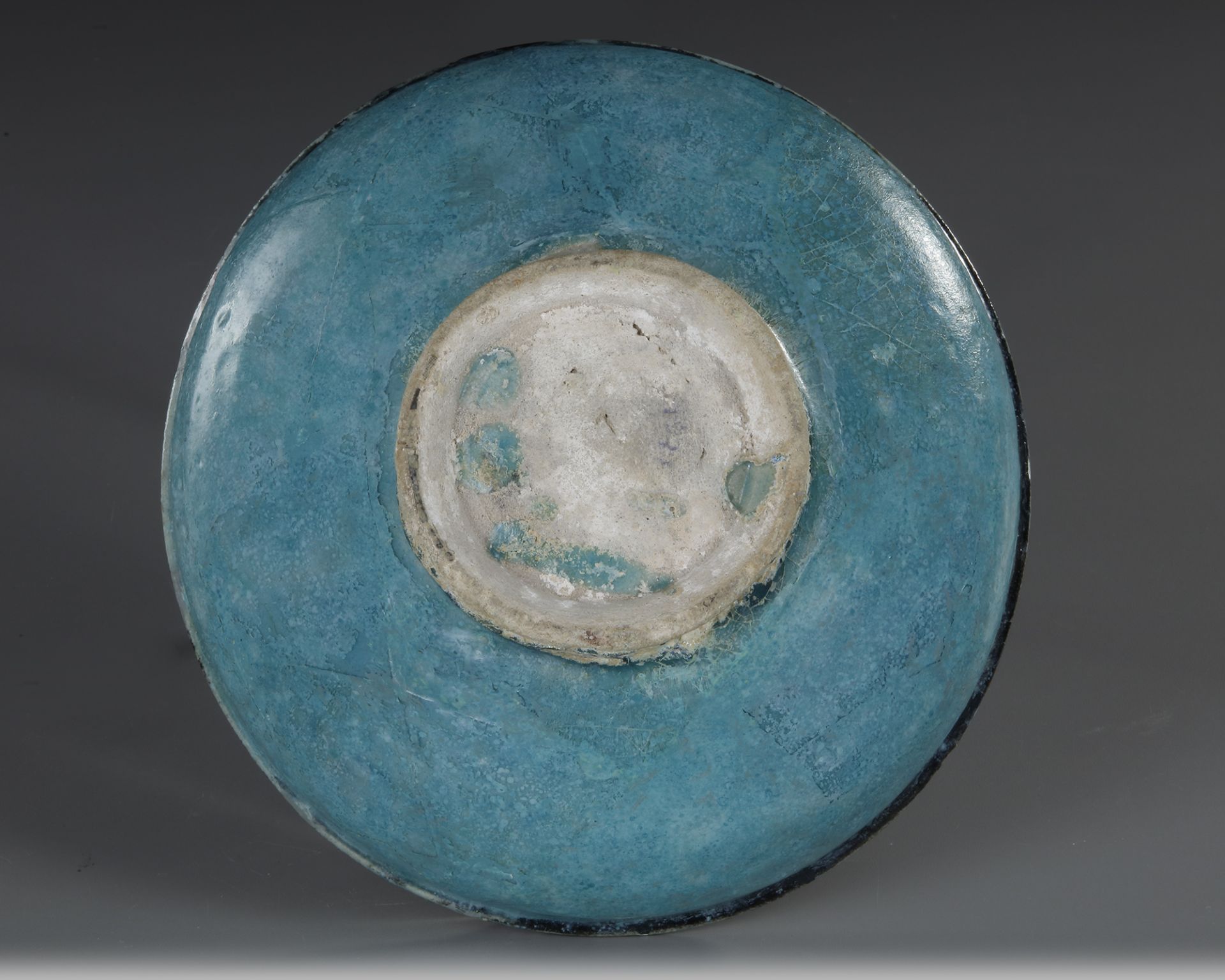 A BLACK AND TURQUOISE GLAZED KASHAN BOWL, PERSIA, 13TH CENTURY - Image 7 of 8