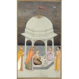 LADIES VISITING A SHRINE AT NIGHT UNDER A CANOPY, BIKANER, RAJASTHAN, NORTH INDIA, CIRCA 1780