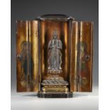 A JAPANESE WOOD LACQUER TRAVELLING SHRINE, ZUSHI, MEIJI PERIOD, 19TH CENTURY