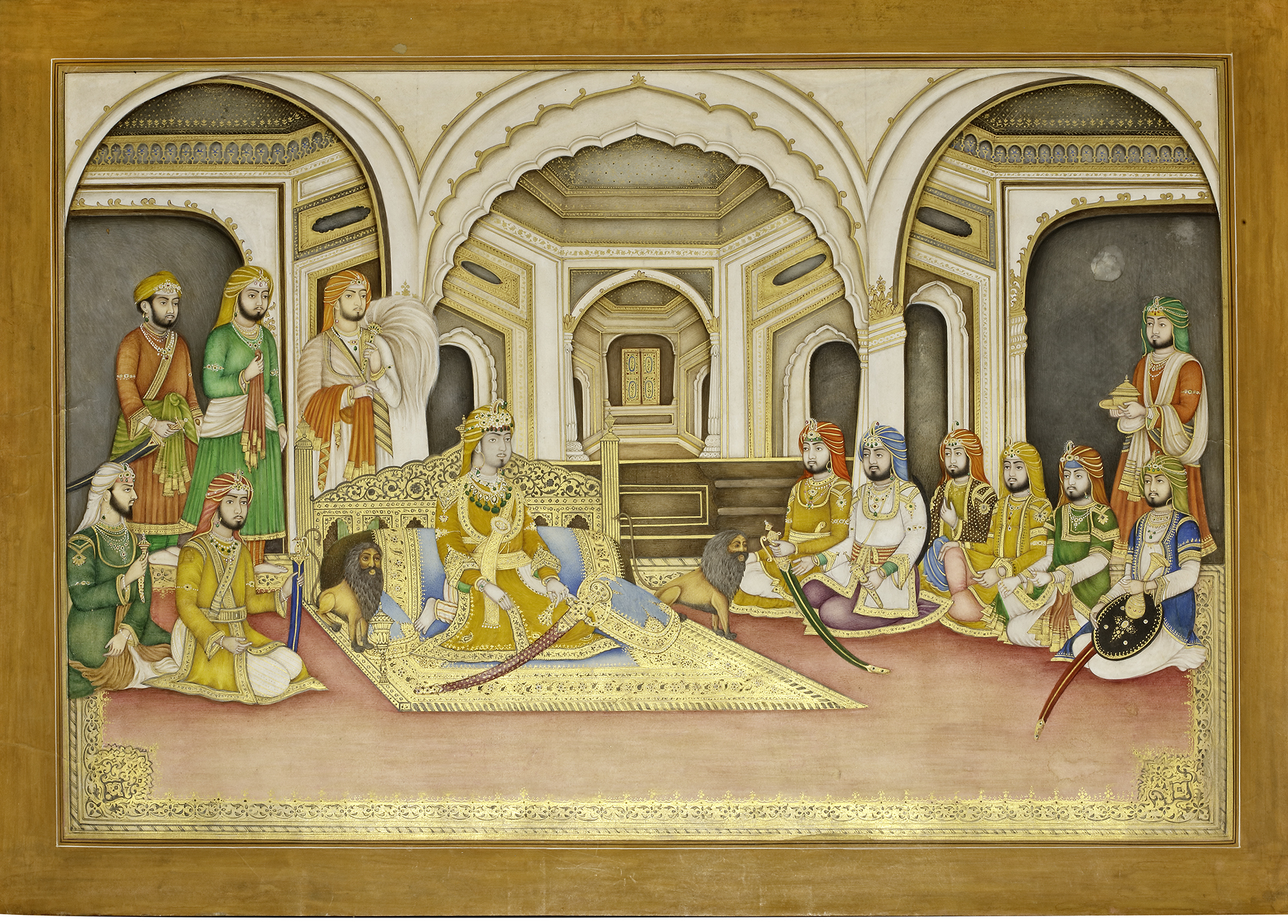 DURBAR OF BHARPUR SINGH, RAJAH OF NABHA (R. 1847-63), ENTHRONED WITH ATTENDANTS AFTER THE UMBALLA DU - Image 4 of 4