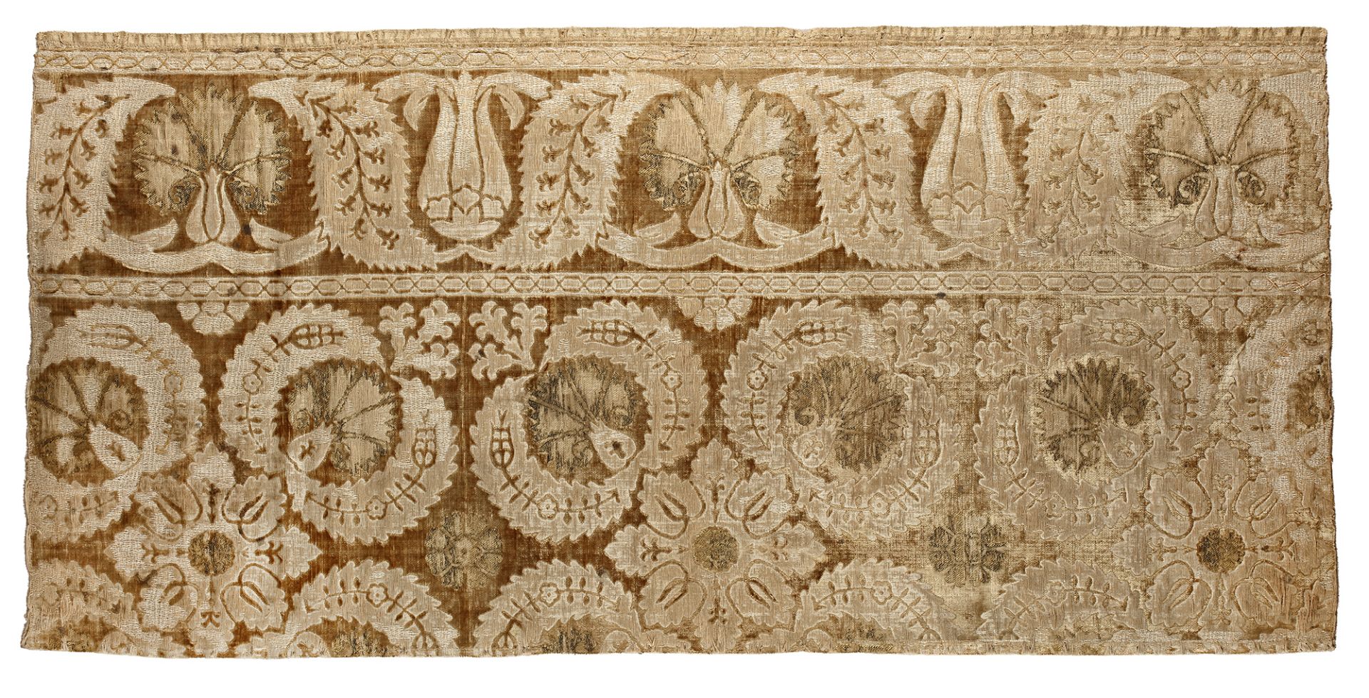 AN OTTOMAN METAL THREAD TEXTILE PANEL, TURKEY, 17TH CENTURY