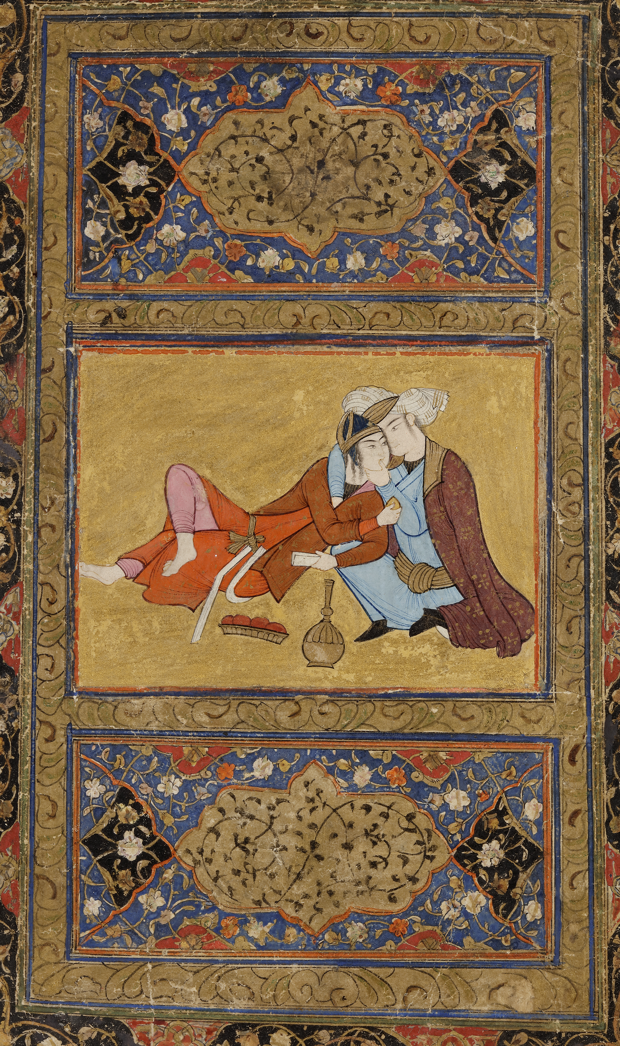 AN EMBRACING COUPLE, PERSIA, SAFAVID, 17TH CENTURY - Image 3 of 4
