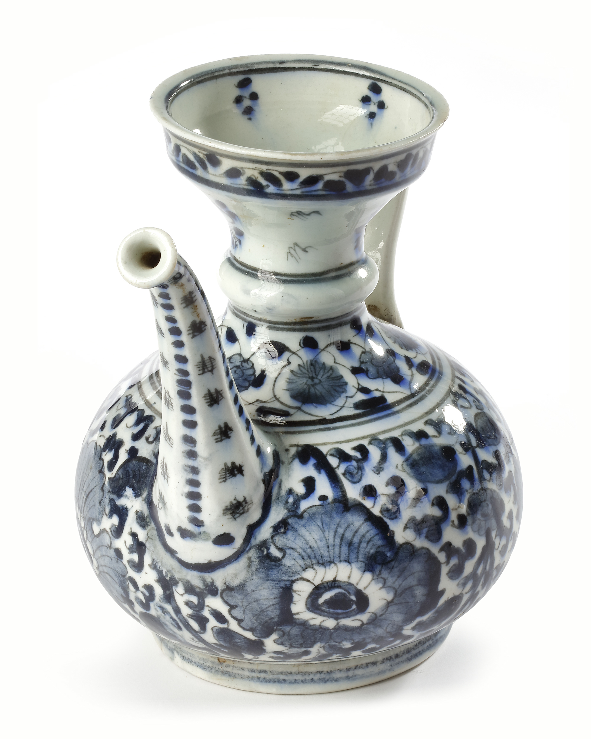 A SAFAVID BLUE, BLACK AND WHITE EWER, PERSIA, 18TH CENTURY - Image 3 of 5