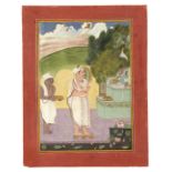 A MAHARAJA AT WORSHIP, BUNDI OR KOTA, RAJASTHAN, INDIA, CIRCA 1820