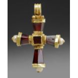 A BYZANTINE CROSS OF GARNET AND GOLD, 6TH-7TH CENTURY AD