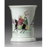 A CHINESE FAMILLE ROSE BRUSH POT, 20TH CENTURY