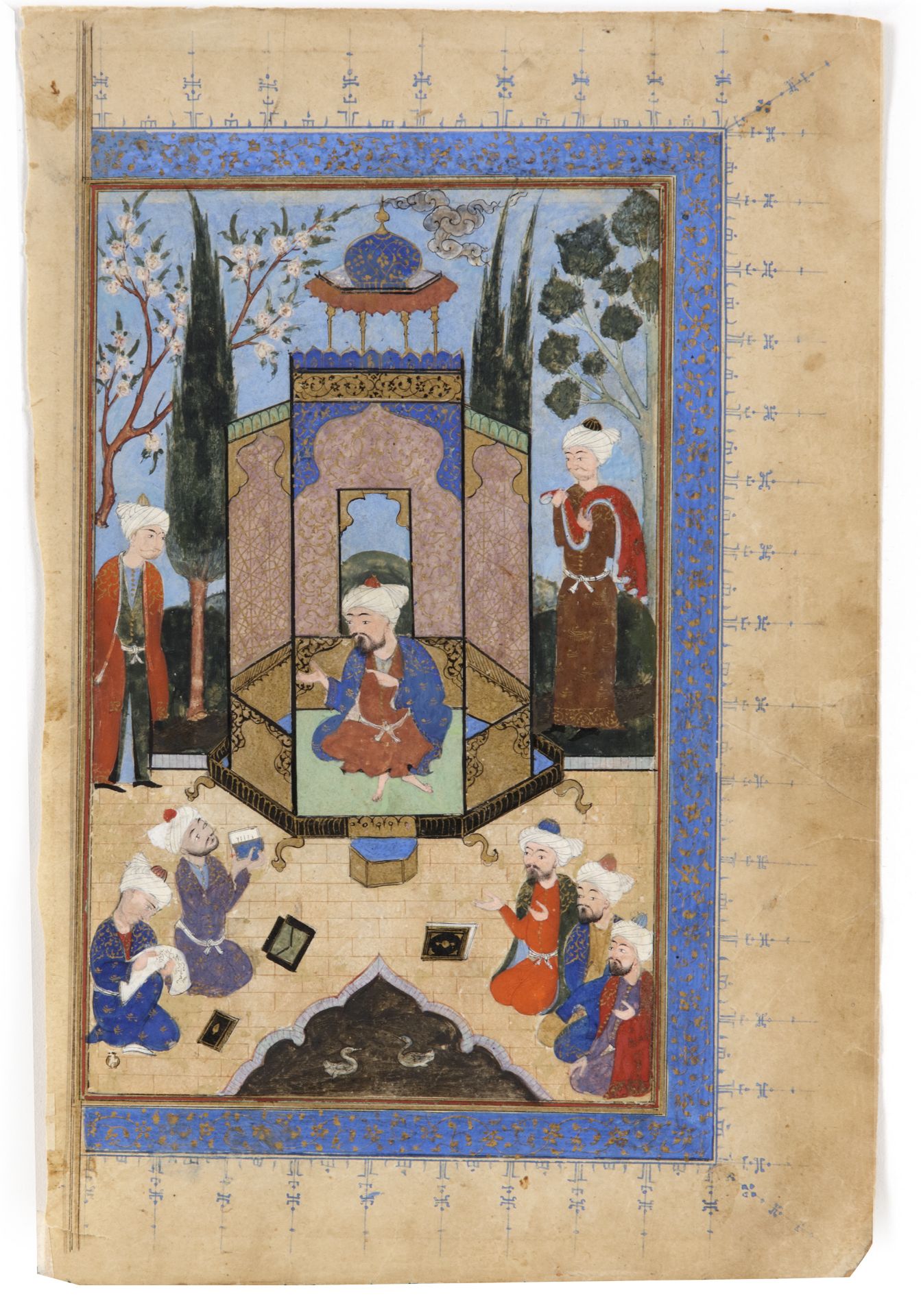 SA'ADI AND THE WISE MEN, PROBABLY FROM THE BUSTAN'E SA'ADI, SAFAVID, PERSIA, LATE 16TH CENTURY - Bild 2 aus 4