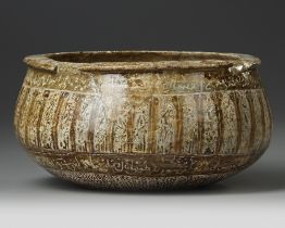 A KASHAN LUSTRE POTTERY BOWL, PERSIA, DATED 651AH/1253AD