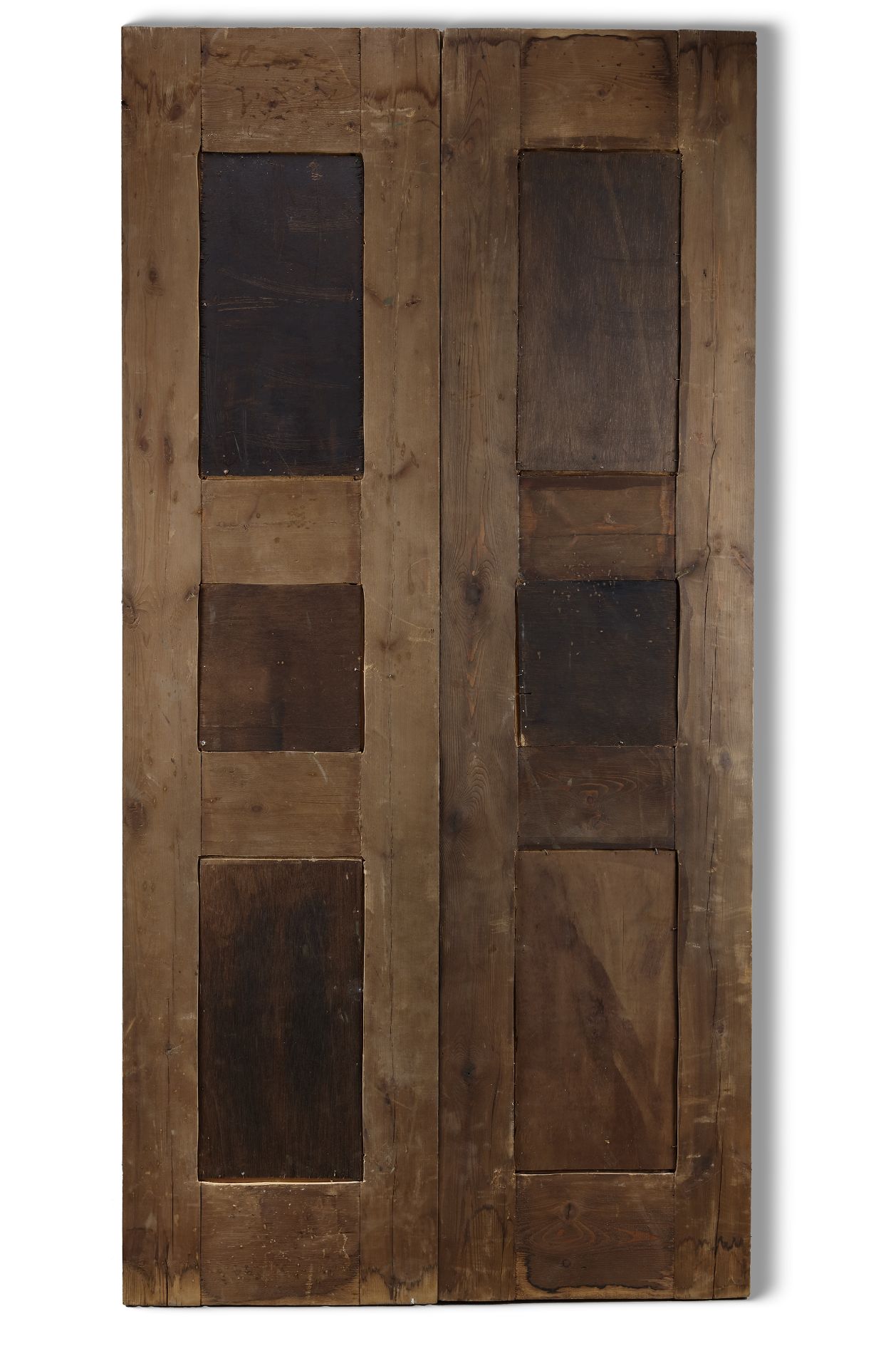 A WOODEN DOOR SET WITH 10 DAMASCUS STYLE POTTERY TILES, 20TH CENTURY - Image 2 of 2