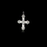 A SILVER BYZANTINE PECTORAL CROSS WITH NIELLO INLAYS, 10TH-12TH CENTURY AD