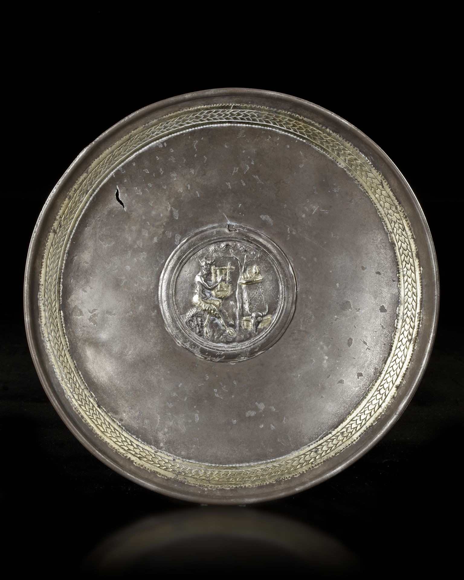 A CHARMING LATE ROMAN SILVER PLATE, 4TH CENTURY AD