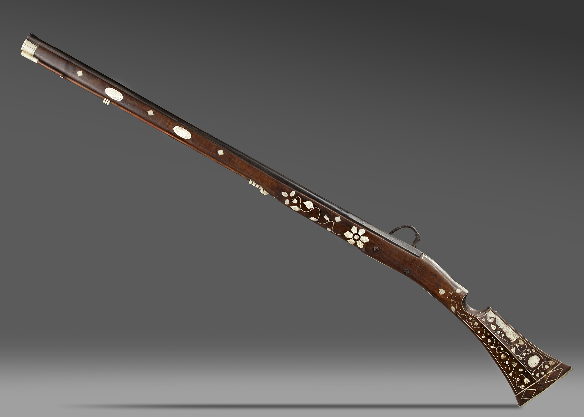 A BONE INLAID MATCHLOCK MUSKET, 19TH-20TH CENTURY