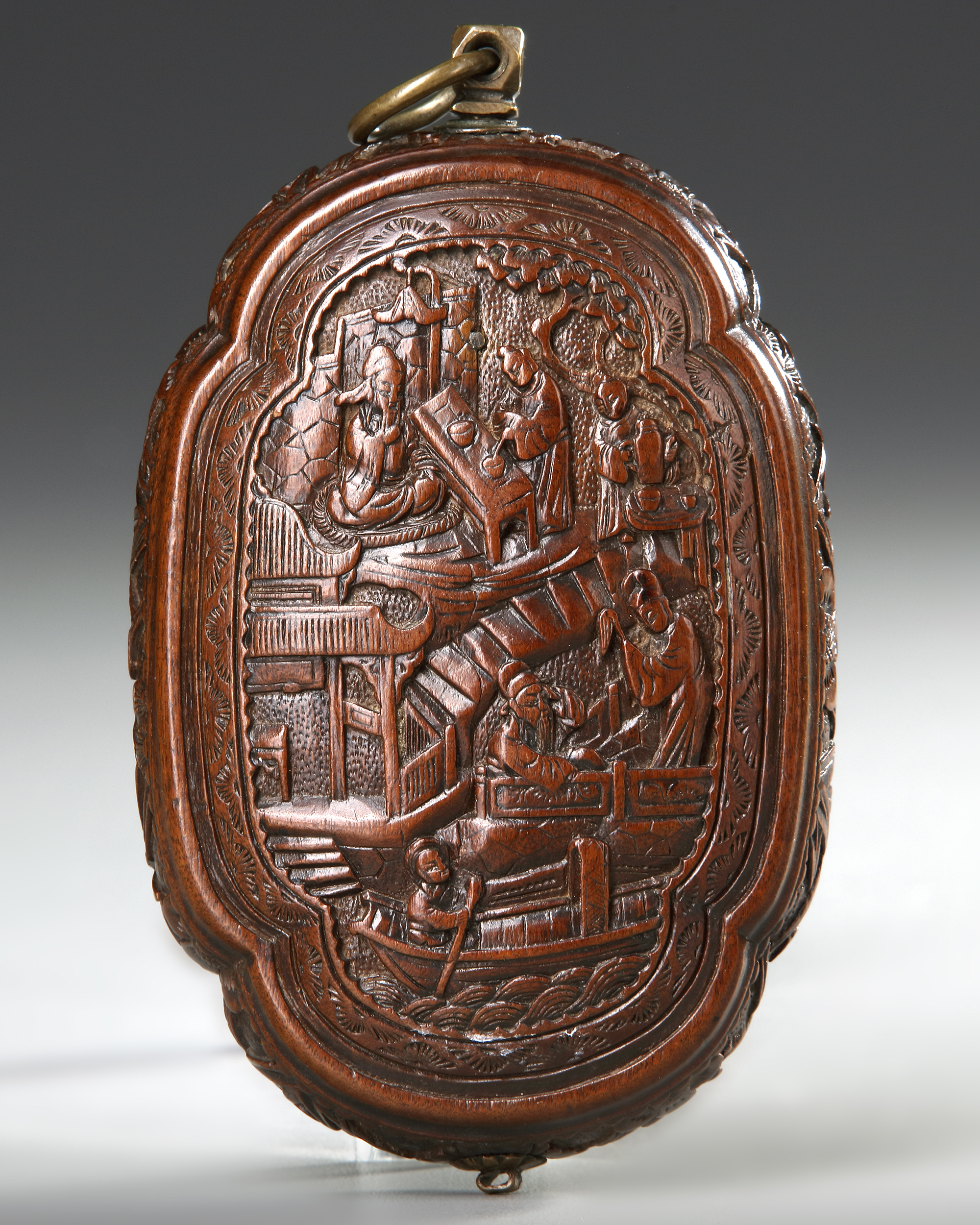 A CHINESE PEAR WOOD TOBACCO BOX, 18TH CENTURY - Image 2 of 2