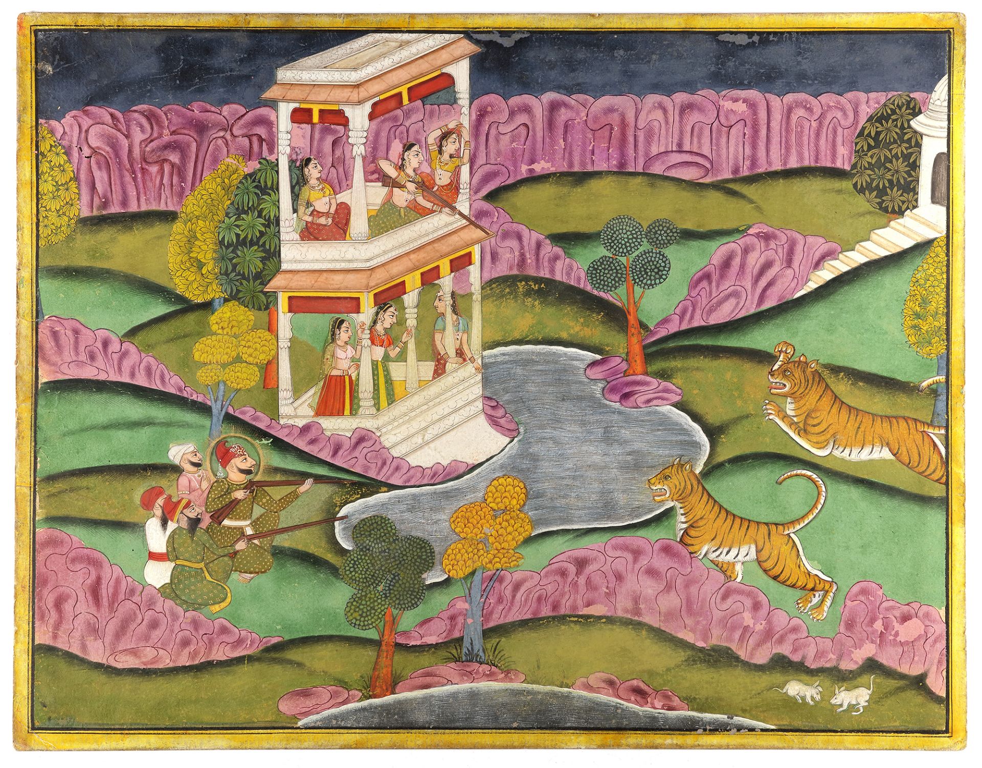MAHARANA ARI SINGH HUNTING MEWAR, RAJASTHAN, INDIA, CIRCA 19TH CENTURY - Bild 2 aus 4
