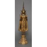 A THAI GILDED BRONZE SCULPTURE OF RATTANAKOSIN ‘MONDAY BUDDHA’, 1868-1910 (RATTANAKOSIN-RAMA V PERIO