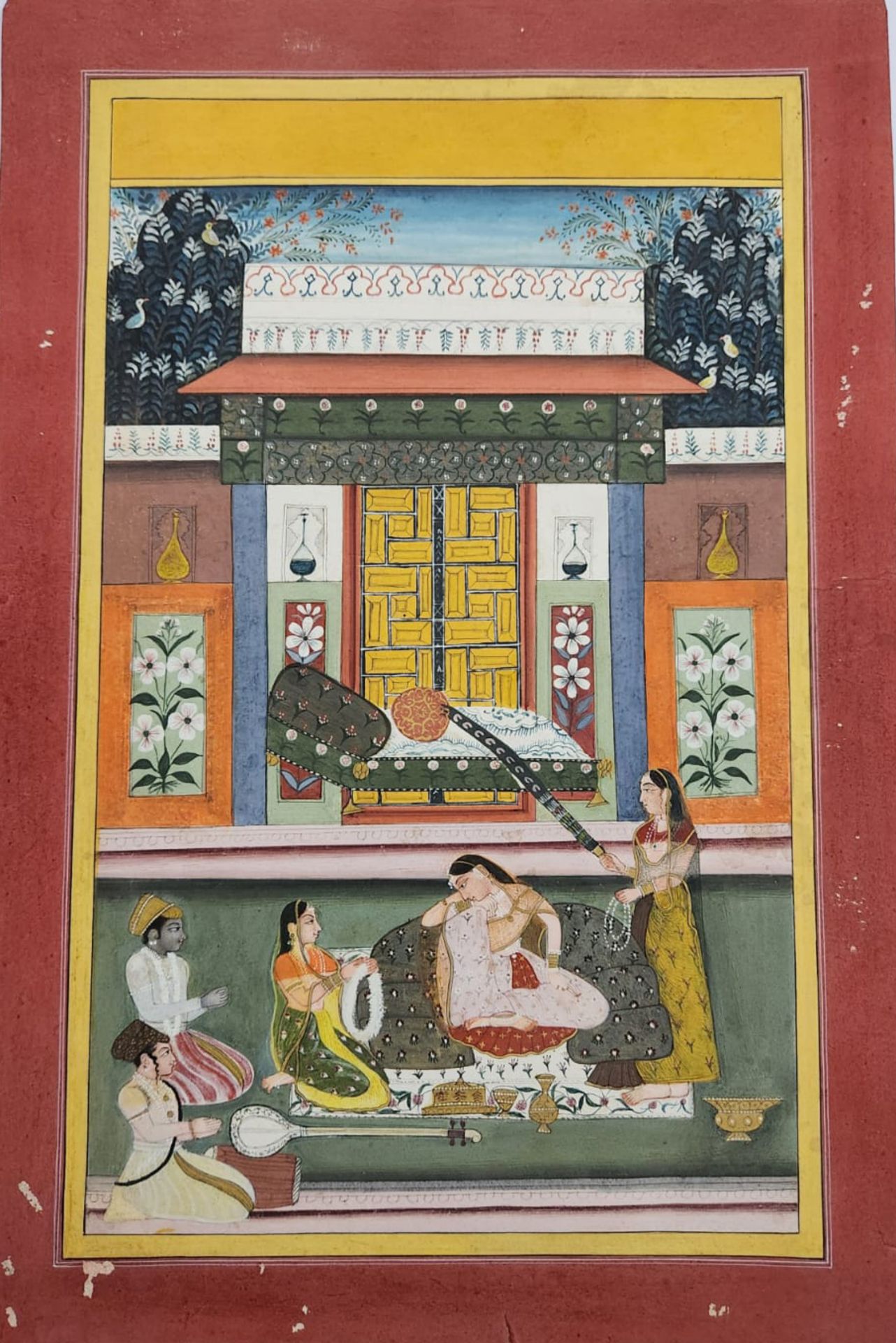 AN ILLUSTRATION TO A RAGAMALA SERIES: DIPAK RAGA, AMBER, RAJASTHAN, CIRCA 1700 - Image 2 of 2