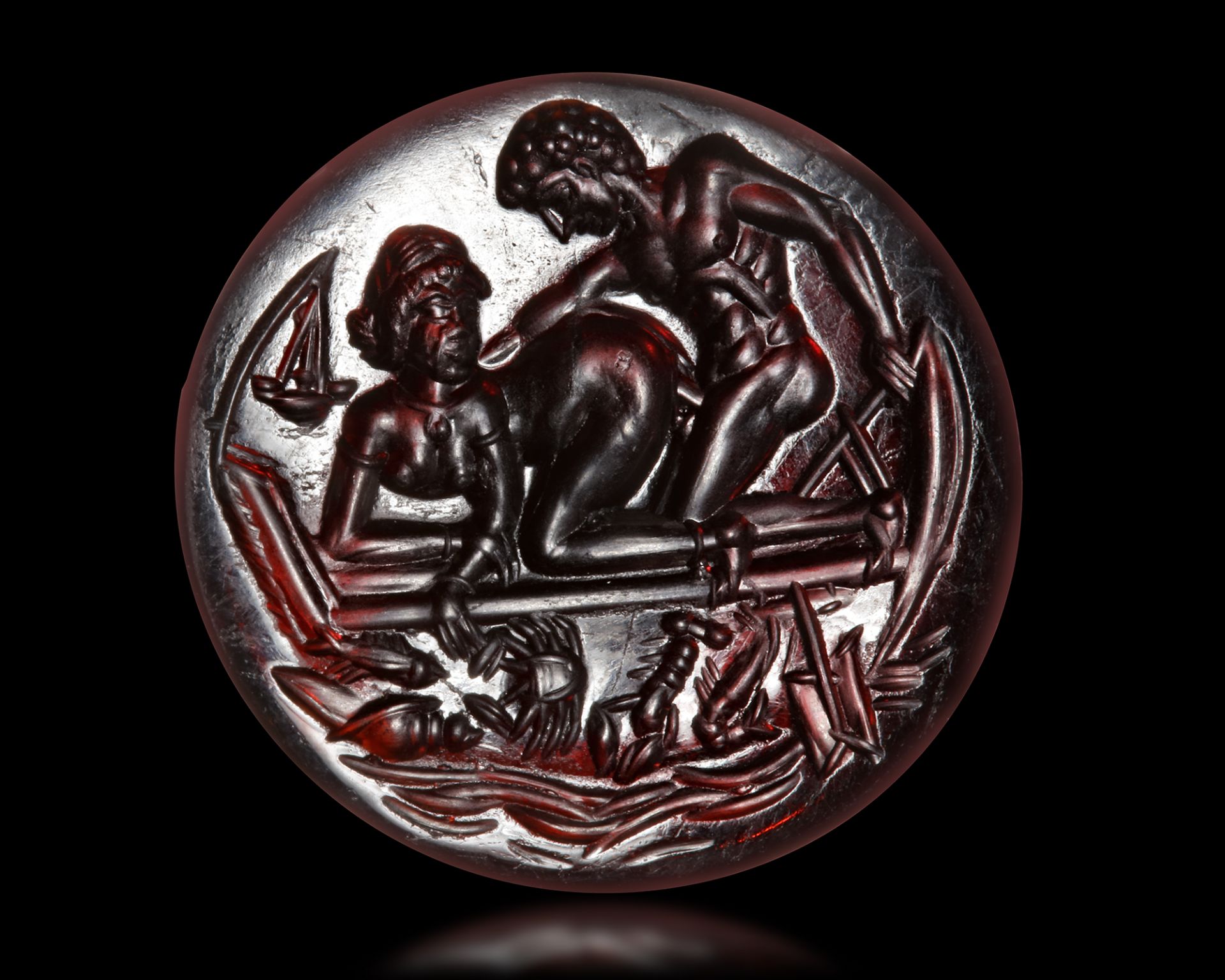 AN EROTIC GARNET INTAGLIO, 17TH-18TH CENTURY AD - Image 3 of 4