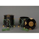 A PAIR OF JAPANESE BLACK LACQUERED WOODEN STORAGE CONTAINERS, FIRST HALF 19TH CENTURY (LATE EDO PERI