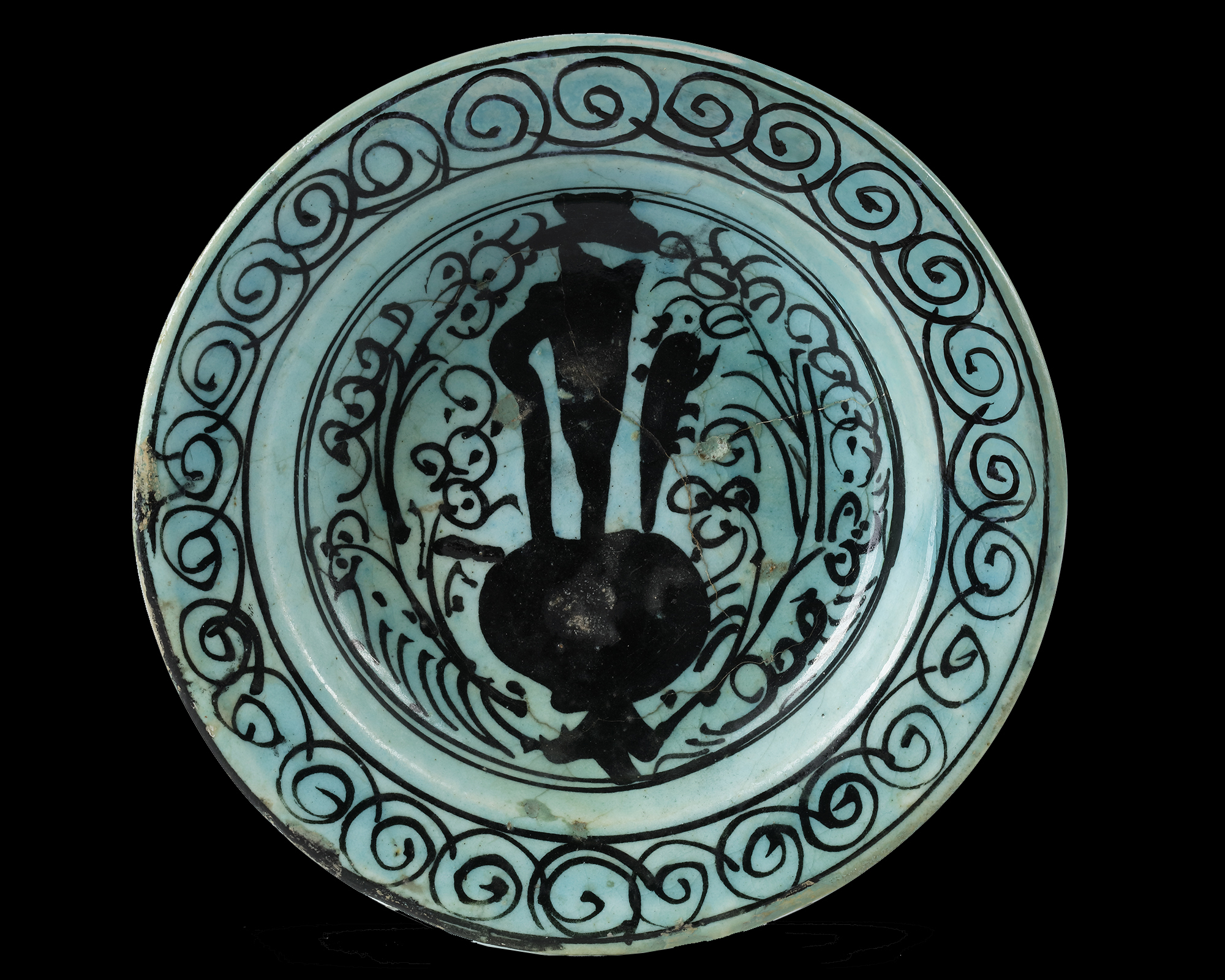 A DAMASCUS POTTERY DISH, OTTOMAN PROVINCES, SECOND HALF 16TH CENTURY - Image 3 of 3