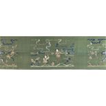 A CHINESE SILK EMBROIDERED HANGING PANEL, 20TH CENTURY