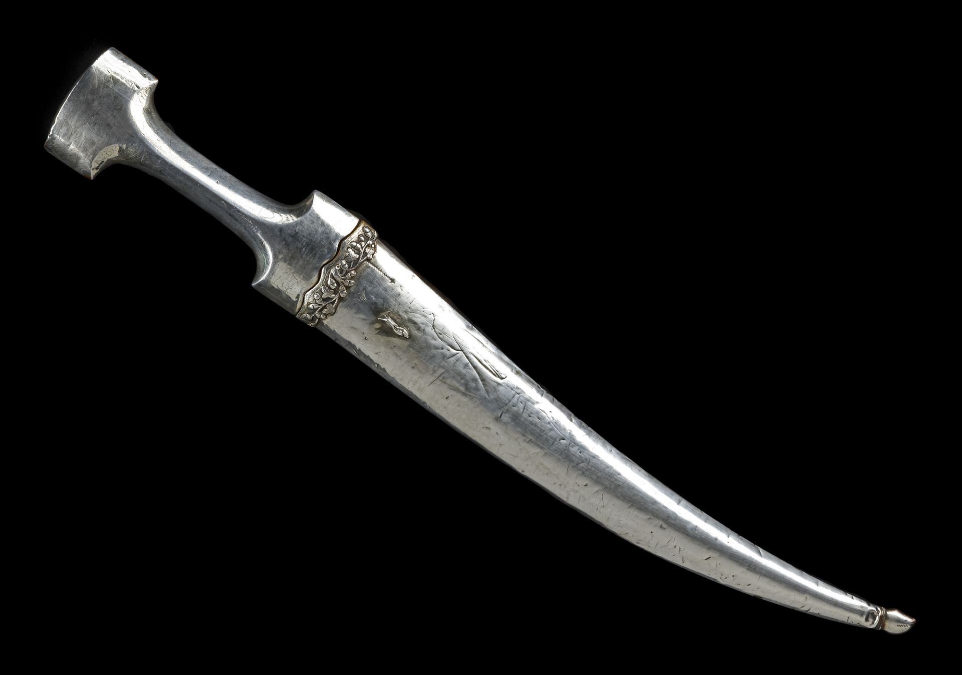 AN OTTOMAN SILVER DAGGER, (HANCER) TURKEY, 19TH CENTURY - Image 3 of 8