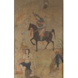 KHUSRAW SPIES SHIRIN BATHING, PERSIA, 17TH CENTURY