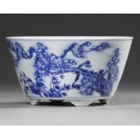 A CHINESE BLUE AND WHITE POT, 19TH-20TH CENTURY